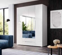 Kleiderschrank >Suzette< in Weiß - 160x208x57cm (BxHxT)