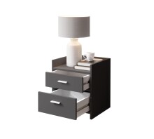 Nachtkommode >Canaan< in Graphit - 38x51x35cm (BxHxT)