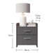Nachtkommode >Canaan< in Graphit - 38x51x35cm (BxHxT)