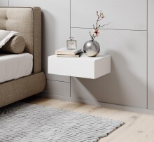 Nachtkommode >Thorben< in Weiß - 42x14x30cm (BxHxT)
