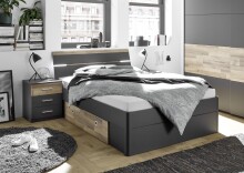 Bett >Isobel< in Graphit - 145x97x205cm (BxHxT)