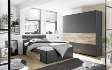 Bett >Isobel< in Graphit - 145x97x205cm (BxHxT)