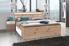 Bettanlage >Isobel< in Artisan Eiche - 185x97x205cm (BxHxT)