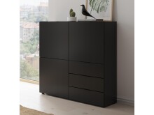 Kommode >Domenico< in Schwarz Perl - 100x101x32cm...