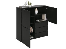 Kommode >Domenico< in Schwarz Perl - 100x101x32cm...