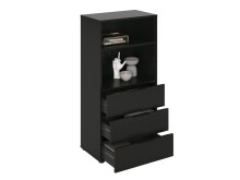 Kommode >Domenico< in Schwarz Perl - 50x101x32cm (BxHxT)