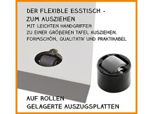 Esstisch >Monterrey< ausziehbar bis 136cm in Weiß matt - 80(136)x78x60cm (BxHxT)