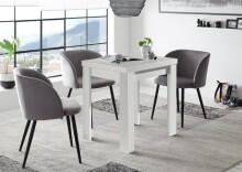 Esstisch >Monterrey< ausziehbar bis 136cm, in Weiß matt - 80/136x78x80cm (BxHxT)