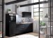 Küchen-Set >Jamesy< in Schwarz matt - 260x200x60cm (BxHxT)