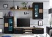 Wohnwand >Goran< in Artisan Eiche Schwarz - 240x190x43cm (BxHxT)