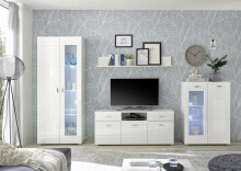 Vitrine >Ella< in Weiß - 80x194x35cm (BxHxT)