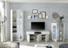 Vitrine >Ella< in Weiß - 80x194x35cm (BxHxT)