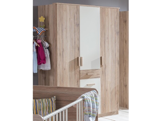 Kleiderschrank >Canton< in San Remo Eiche - 135x199x58cm (BxHxT)