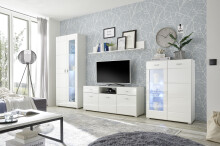 Highboard >Ella< in Weiß - 80x112x42cm (BxHxT)