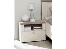 Nachtkommode >Indianapolis< in Schneeeiche - 55,4x45x34,4cm (BxHxT)