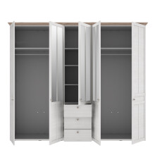Kleiderschrank >Indianapolis< in Schneeeiche - 254,4x216,6x62,1cm (BxHxT)
