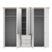 Kleiderschrank >Indianapolis< in Schneeeiche - 254,4x216,6x62,1cm (BxHxT)