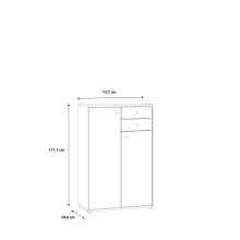 Kommode >Tembi< in Weiß - 73,7x111,1x34,8cm (BxHxT)