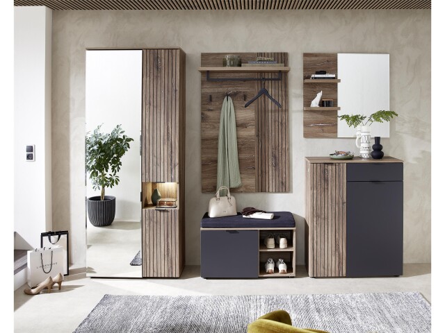 Garderoben-Set >Lydias< (5-teilig) in Flagstaff Oak Umbria - 266x204x38 (BxHxT)