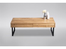Couchtisch >Livvyy< in Wildeiche aus Massivholz,...