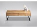 Couchtisch >Livvyy< in Wildeiche aus Massivholz, Metall - 110x35x60cm (BxHxT)