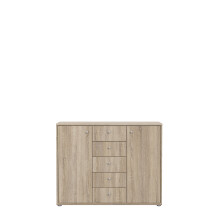 Kommode >Tembi< in Sonoma-Eiche - 108,8x85,5x34,8cm (BxHxT)