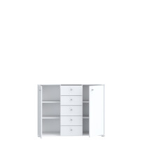 Kommode >Tembi< in Weiß - 108,8x85,5x34,8cm (BxHxT)