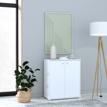 Kommode >Tembi< in Weiß - 73.7x85.5x34.8cm (BxHxT)