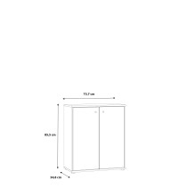 Kommode >Tembi< in Weiß - 73.7x85.5x34.8cm (BxHxT)