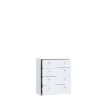 Kommode >Tembi< in Weiß - 73.7x85.5x34.8cm (BxHxT)