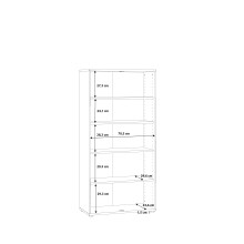 Aktenschrank >Tembi< in Weiß - 73.7x149.5x34.8cm (BxHxT)