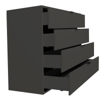 Kommode >Boulder< in Anthrazit matt Lack QF - 119x102x45cm (BxHxT)