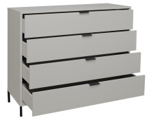 Kommode >Boulder< in Kreidegrau matt Lack QF - 119x102x45cm (BxHxT)