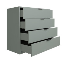 Kommode >Boulder< in Pine Green matt Lack DB - 81x102x45cm (BxHxT)