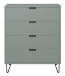 Kommode >Boulder< in Pine Green matt Lack DB - 81x102x45cm (BxHxT)