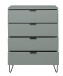 Kommode >Boulder< in Pine Green matt Lack DB - 81x102x45cm (BxHxT)