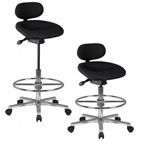 Arbeitshocker in Schwarz - 60x60x114 (LxBxH)