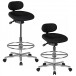 Arbeitshocker in Schwarz - 60x60x114 (LxBxH)