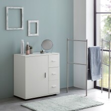 Beistellschrank in Weiß - 60x33x66cm (LxBxH)