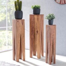 Beistelltisch (3er Set) in Braun - 25x25x100 (LxBxH)