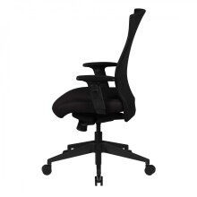 Bürostuhl in Schwarz aus Stoff - 65x65x113cm (LxBxH)