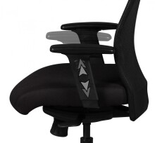 Bürostuhl in Schwarz aus Stoff - 65x65x113cm (LxBxH)