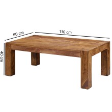 Couchtisch in Braun aus Sheesham Massivholz - 60x110x40cm (LxBxH)