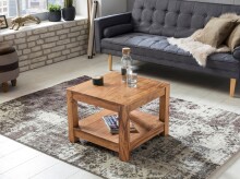 Couchtisch in Braun aus Naturbelassenes Akazie Massivholz - 60x60x45cm (LxBxH)