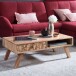 Couchtisch in Braun aus Korpus und Beine: Massivholz Akazie - 50x95x35cm (LxBxH)