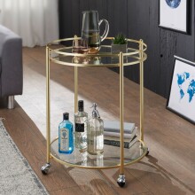 Servierwagen in Gold - 57x57x75 (LxBxH)