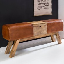 Sitzhocker in Braun - 120x29x53cm (LxBxH)