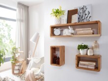 Wandregal (3er Set) in Braun - 80x15x20 (LxBxH)