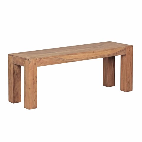 Sitzbank in Braun aus Komplette Sitzbank: Massivholz Akazie - 120x35x45 (LxBxH)