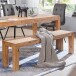 Sitzbank in Braun aus Komplette Sitzbank: Massivholz Akazie - 120x35x45 (LxBxH)